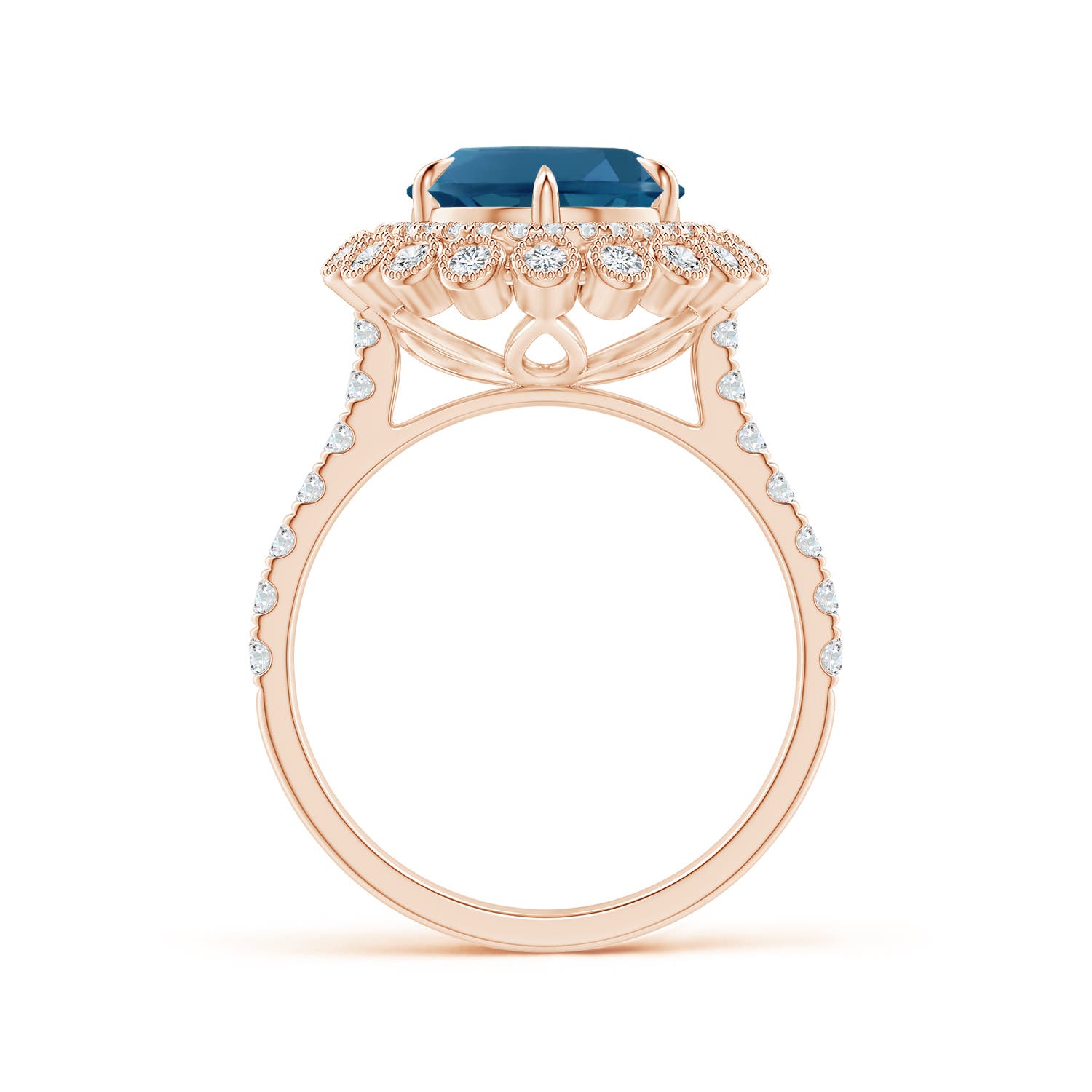 AAA - London Blue Topaz / 5.38 CT / 14 KT Rose Gold