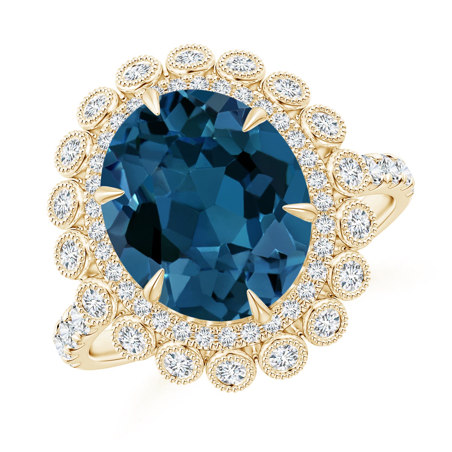 AAA - London Blue Topaz / 5.38 CT / 14 KT Yellow Gold