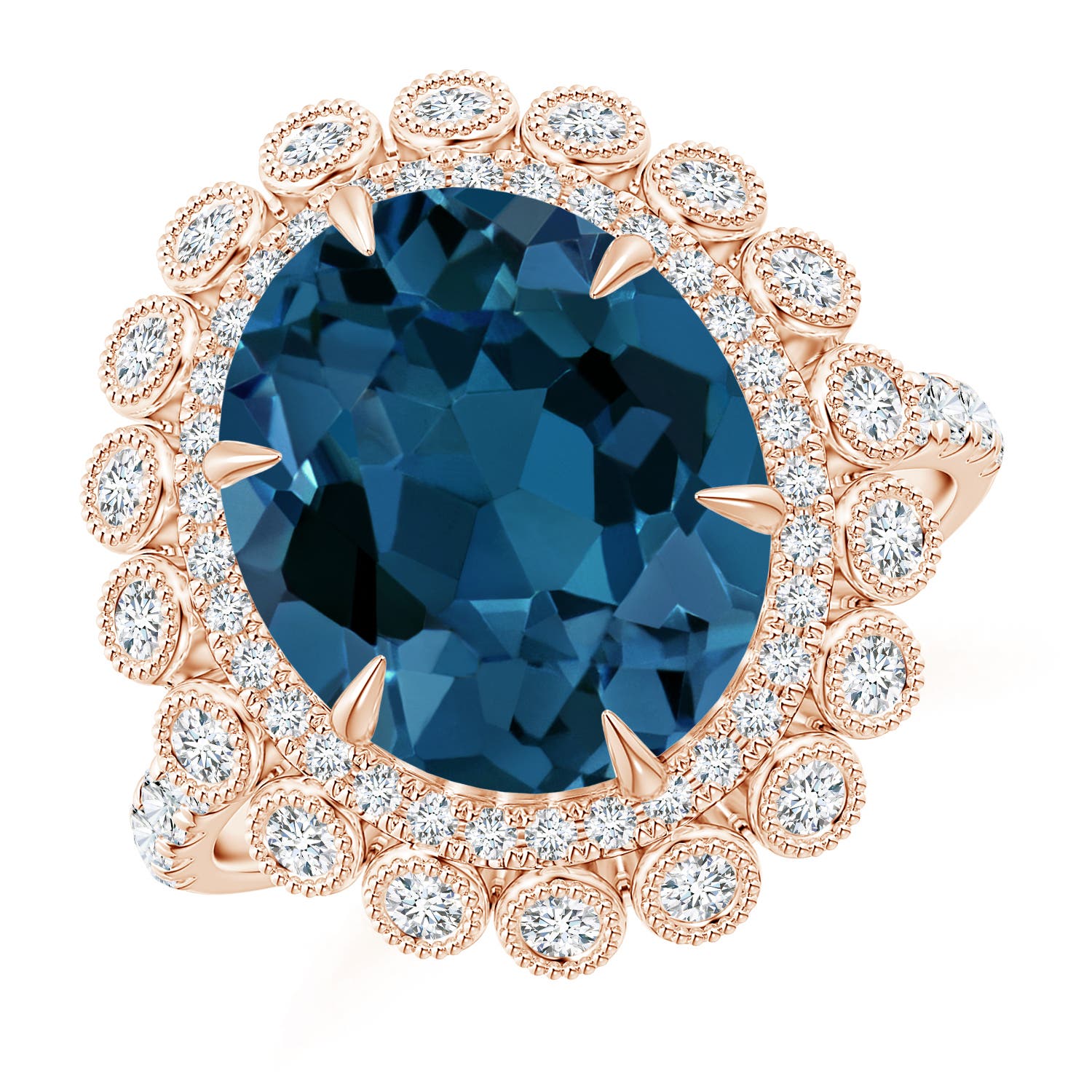 AAA - London Blue Topaz / 6.44 CT / 14 KT Rose Gold