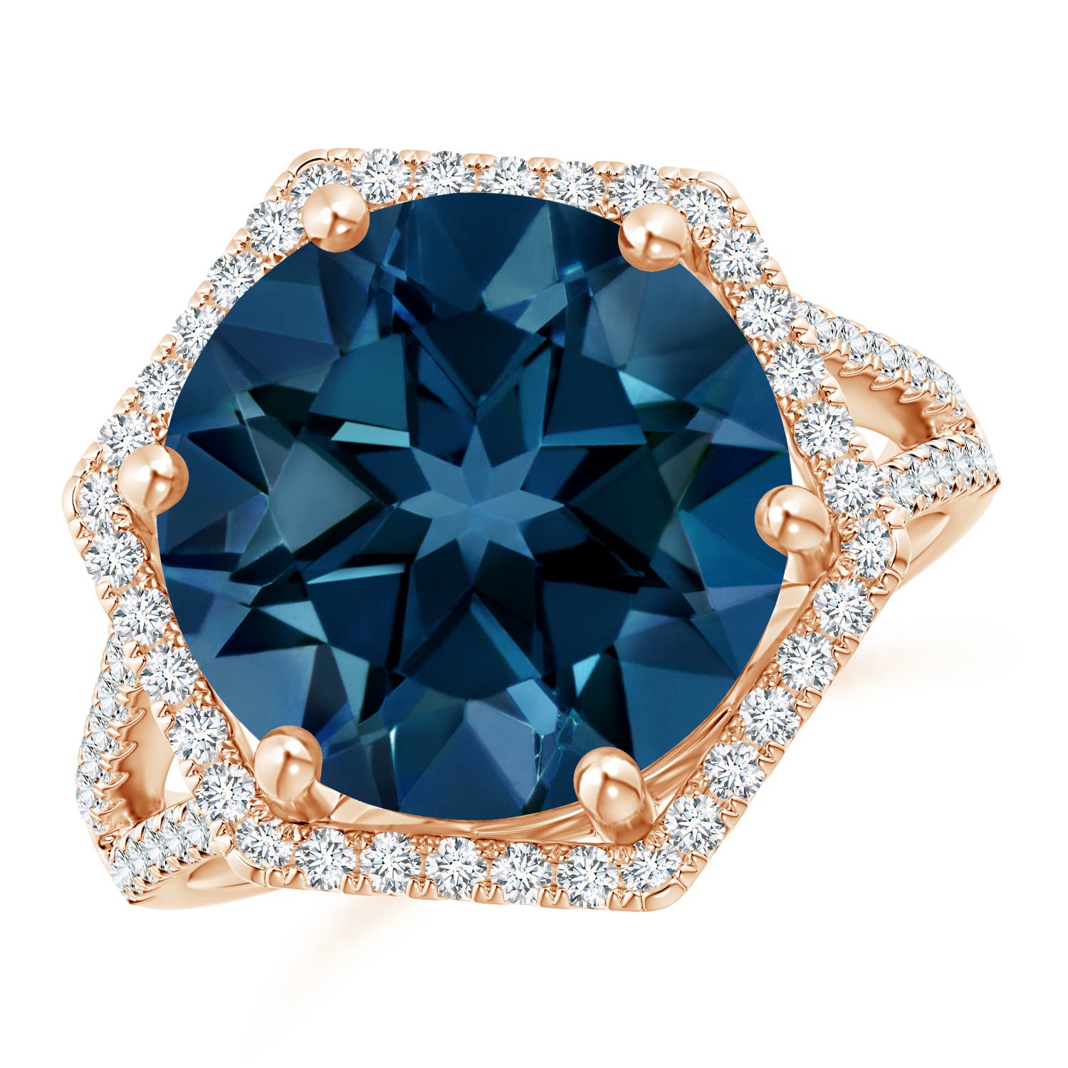 AAAA - London Blue Topaz / 8.27 CT / 14 KT Rose Gold