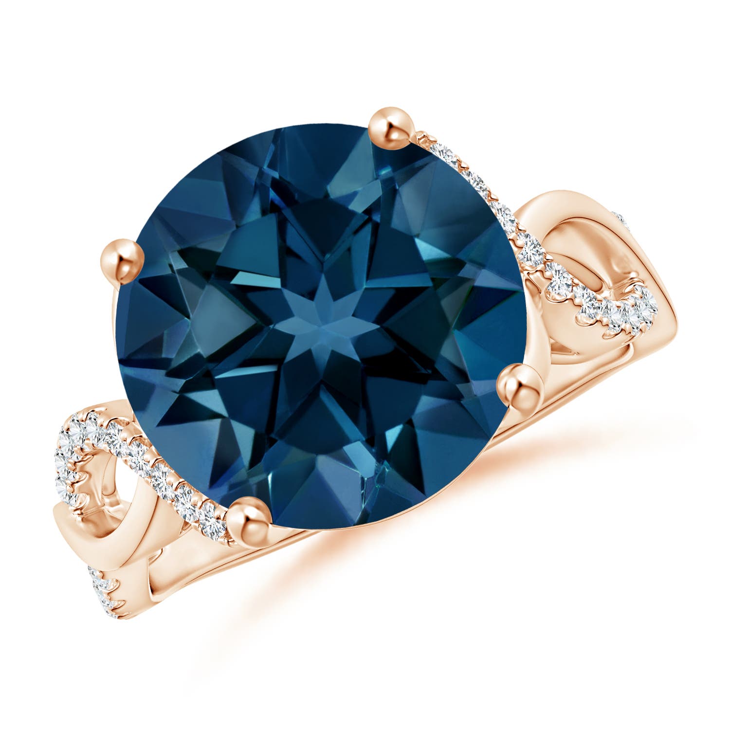 AAAA - London Blue Topaz / 8.02 CT / 14 KT Rose Gold