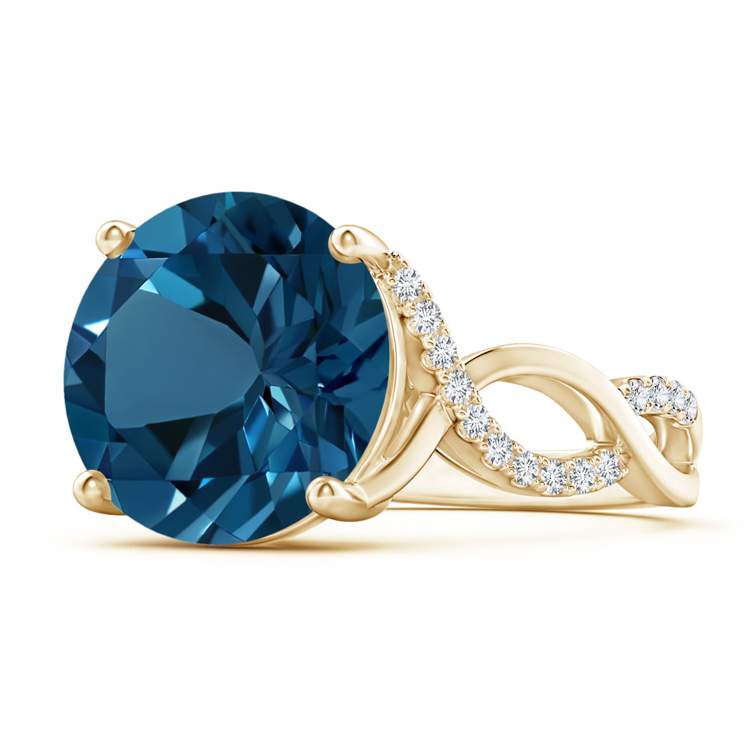 AAAA - London Blue Topaz / 8.02 CT / 14 KT Yellow Gold