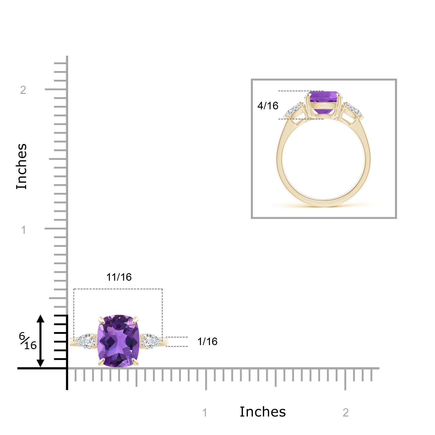 AAA - Amethyst / 3.1 CT / 14 KT Yellow Gold