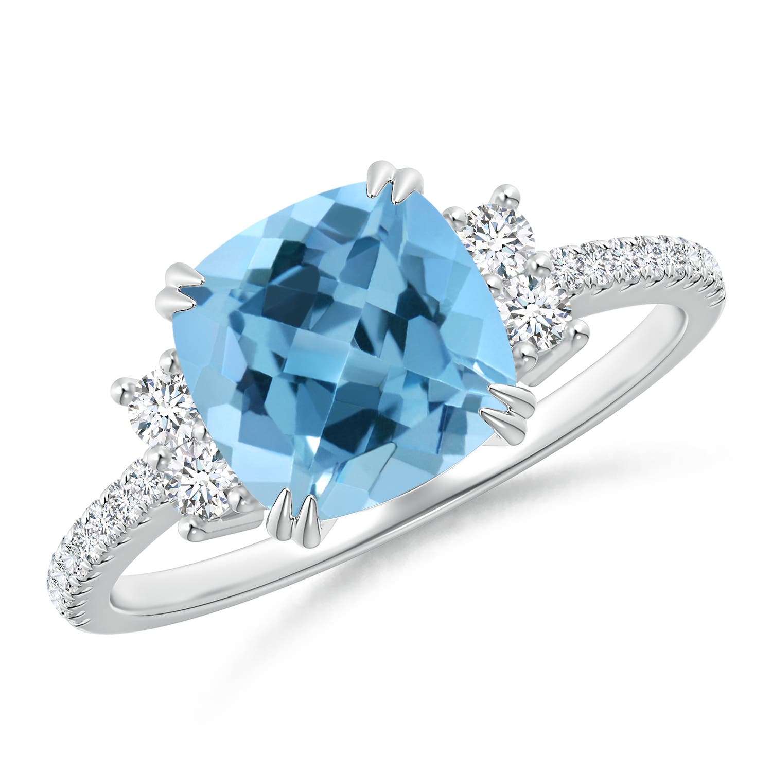 A - Swiss Blue Topaz / 2.78 CT / 14 KT White Gold