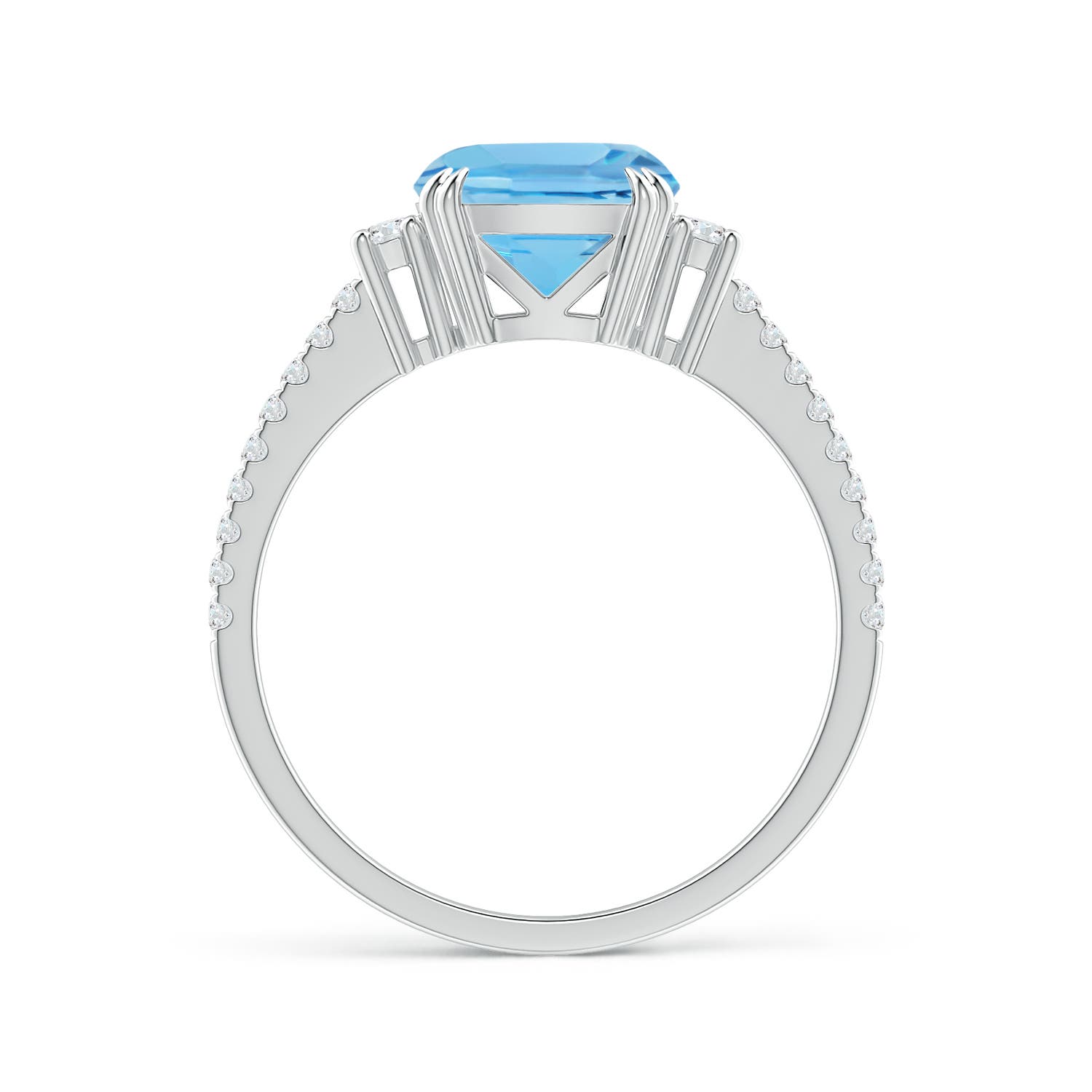 A - Swiss Blue Topaz / 2.78 CT / 14 KT White Gold