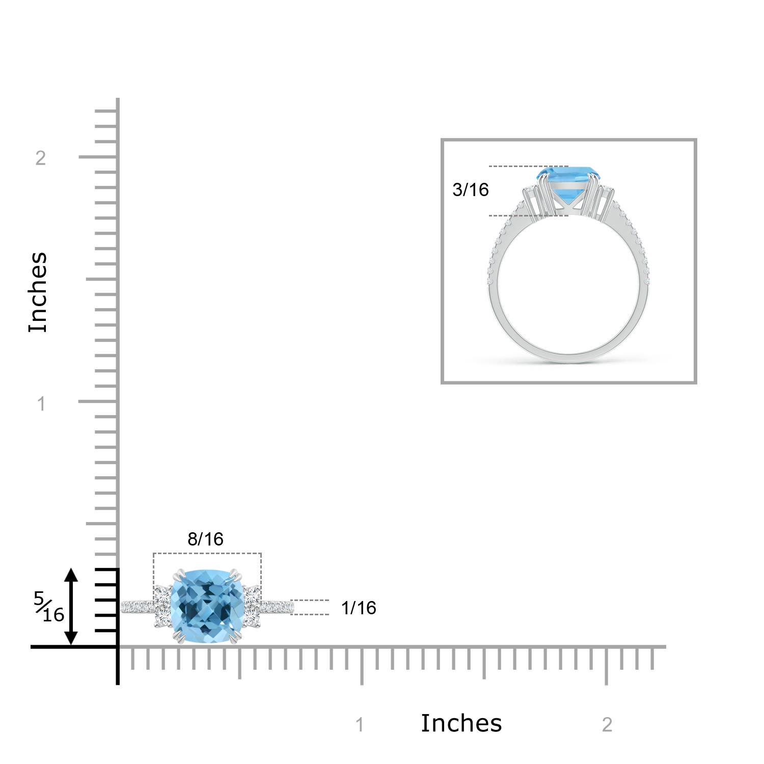 A - Swiss Blue Topaz / 2.78 CT / 14 KT White Gold