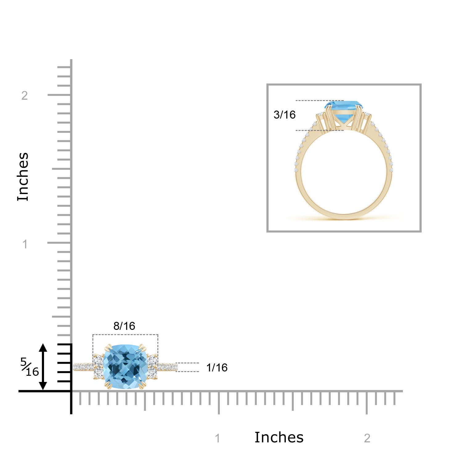 A - Swiss Blue Topaz / 2.78 CT / 14 KT Yellow Gold