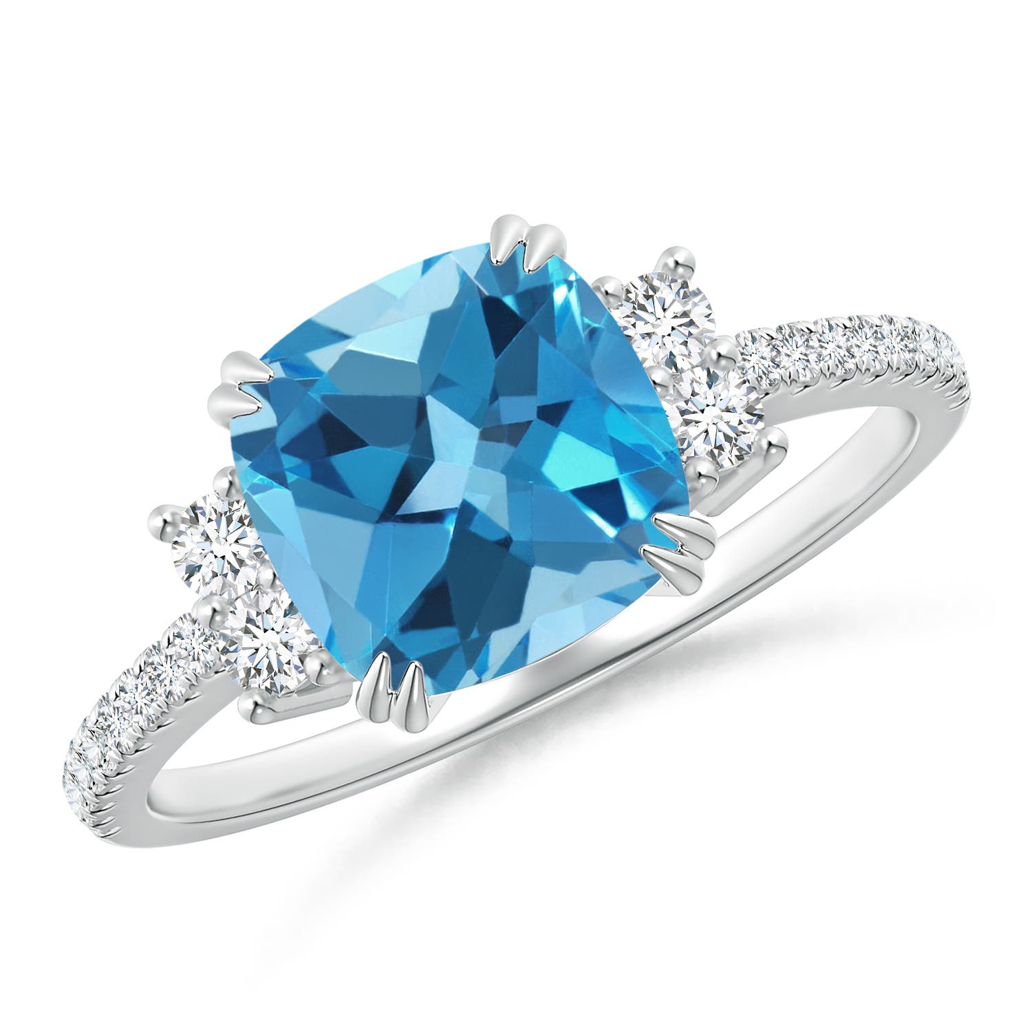 AA - Swiss Blue Topaz / 2.78 CT / 14 KT White Gold