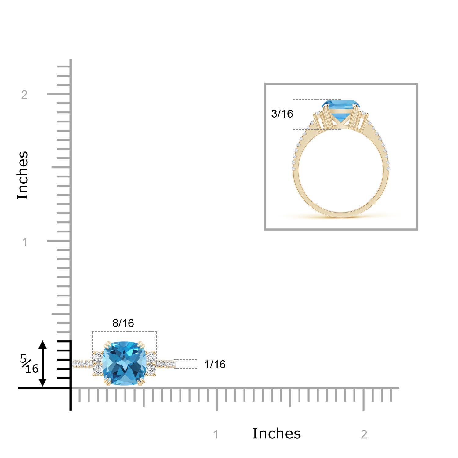 AA - Swiss Blue Topaz / 2.78 CT / 14 KT Yellow Gold