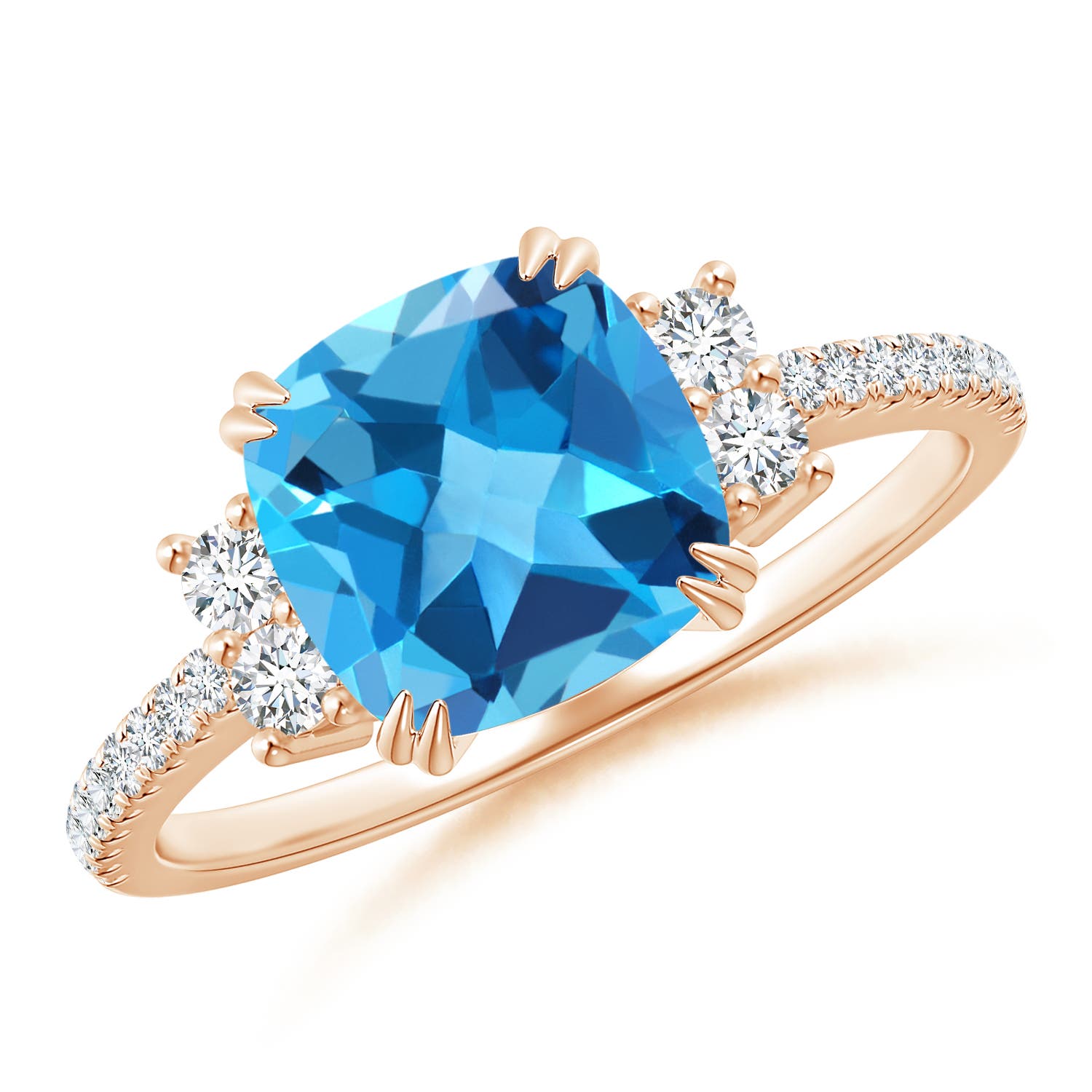 AAA - Swiss Blue Topaz / 2.78 CT / 14 KT Rose Gold