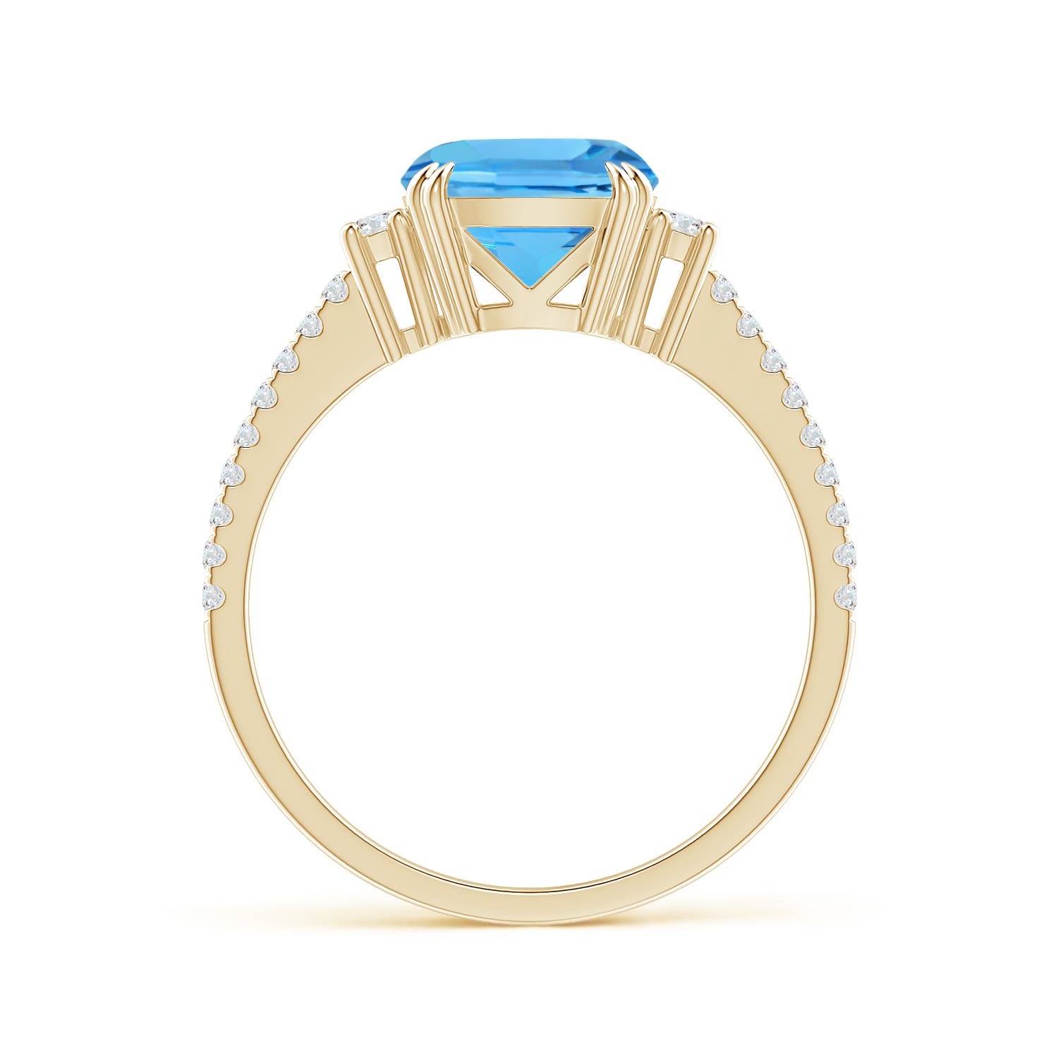 AAA - Swiss Blue Topaz / 2.78 CT / 14 KT Yellow Gold