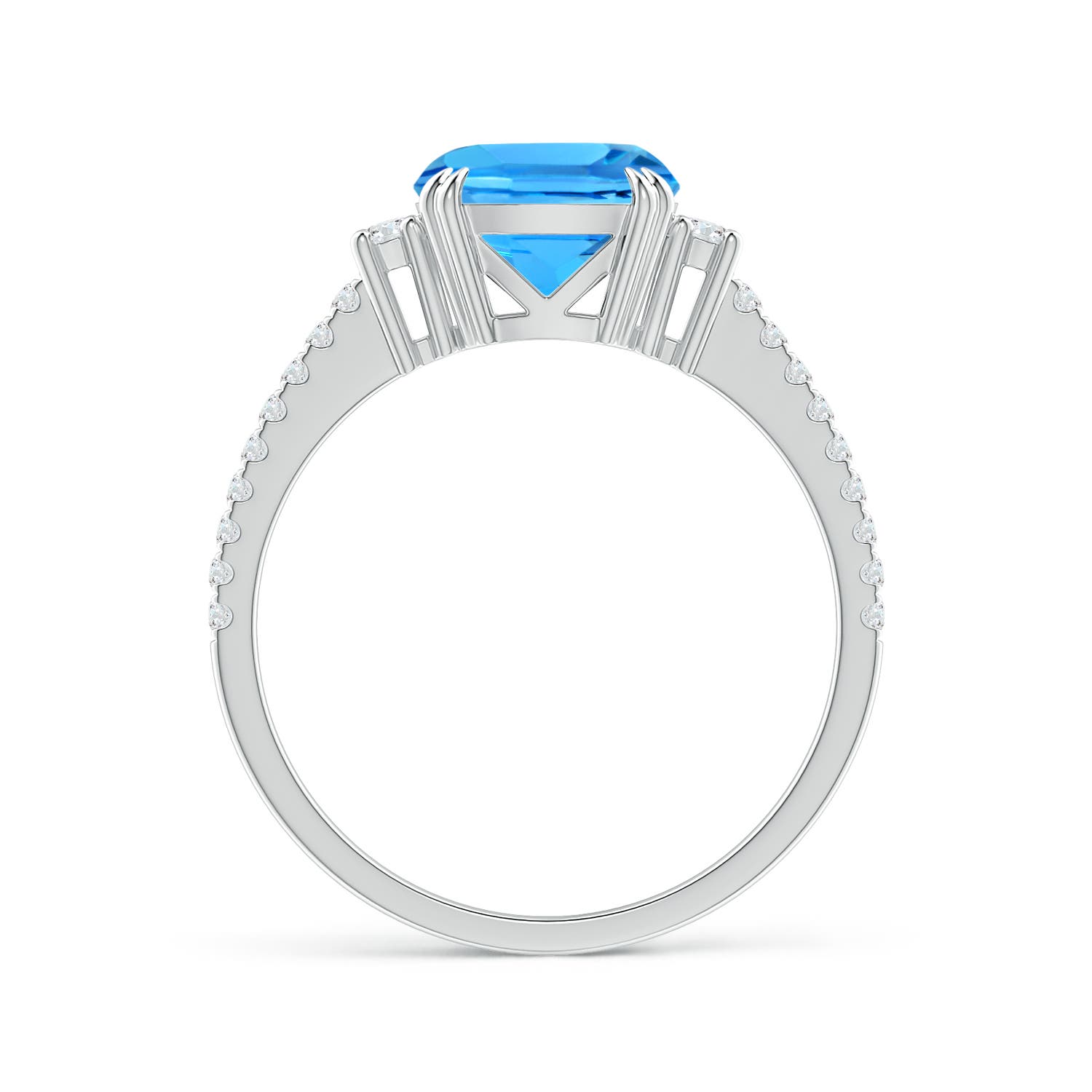 AAAA - Swiss Blue Topaz / 2.78 CT / 14 KT White Gold