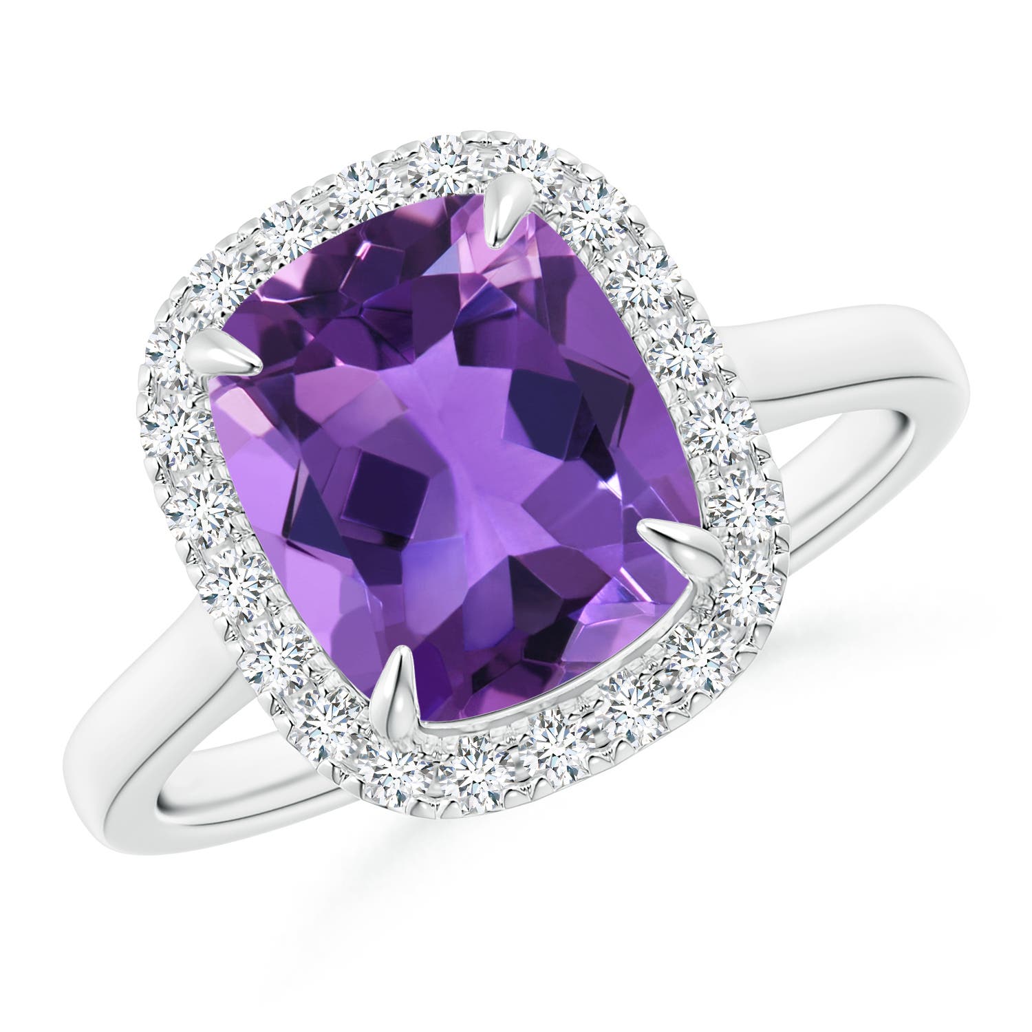 AAA - Amethyst / 3.01 CT / 14 KT White Gold
