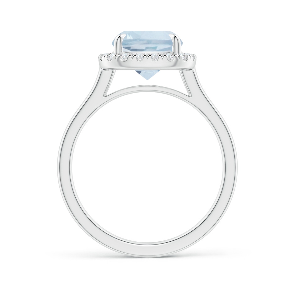 10x8mm A Claw-Set Cushion Rectangular Aquamarine Cathedral Style Cocktail Ring in P950 Platinum side 1