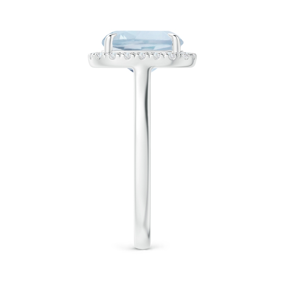 10x8mm A Claw-Set Cushion Rectangular Aquamarine Cathedral Style Cocktail Ring in P950 Platinum side 2