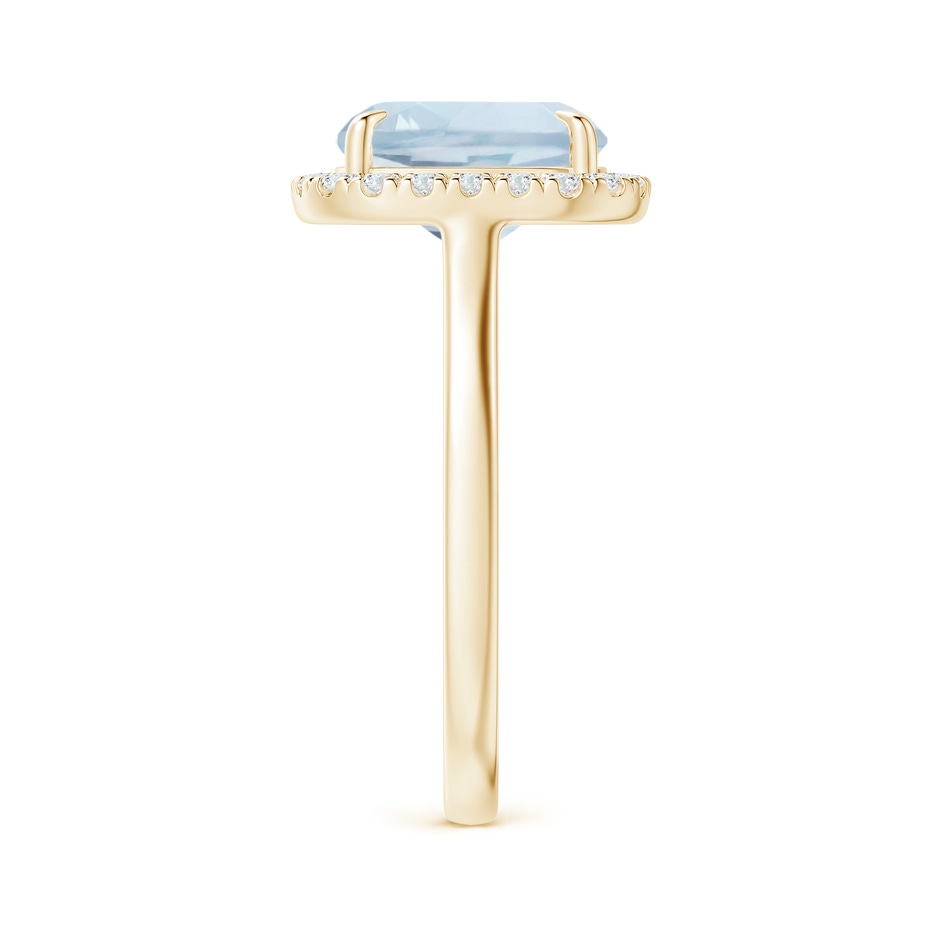 10x8mm A Claw-Set Cushion Rectangular Aquamarine Cathedral Style Cocktail Ring in Yellow Gold side 2