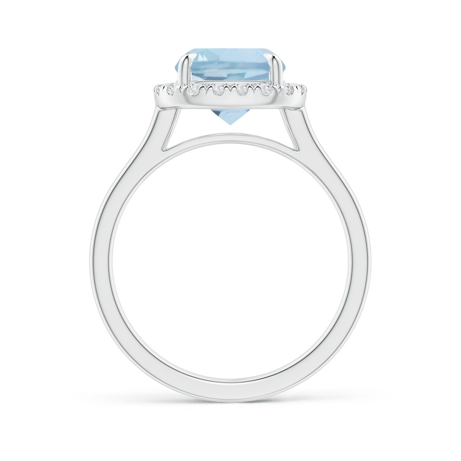 10x8mm AA Claw-Set Cushion Rectangular Aquamarine Cathedral Style Cocktail Ring in P950 Platinum side 1