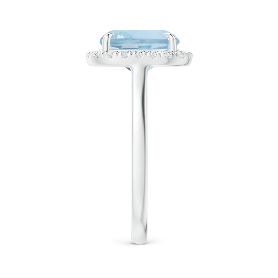 10x8mm AA Claw-Set Cushion Rectangular Aquamarine Cathedral Style Cocktail Ring in P950 Platinum side 2
