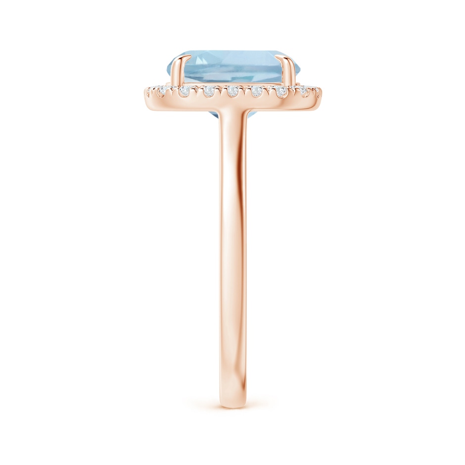 10x8mm AA Claw-Set Cushion Rectangular Aquamarine Cathedral Style Cocktail Ring in Rose Gold side 2