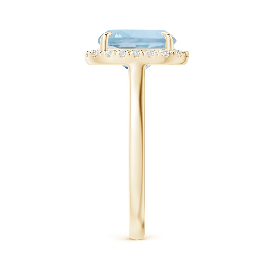 10x8mm AA Claw-Set Cushion Rectangular Aquamarine Cathedral Style Cocktail Ring in Yellow Gold side 2