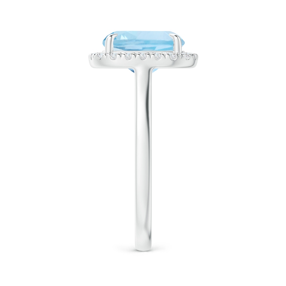 10x8mm AAA Claw-Set Cushion Rectangular Aquamarine Cathedral Style Cocktail Ring in P950 Platinum side 2