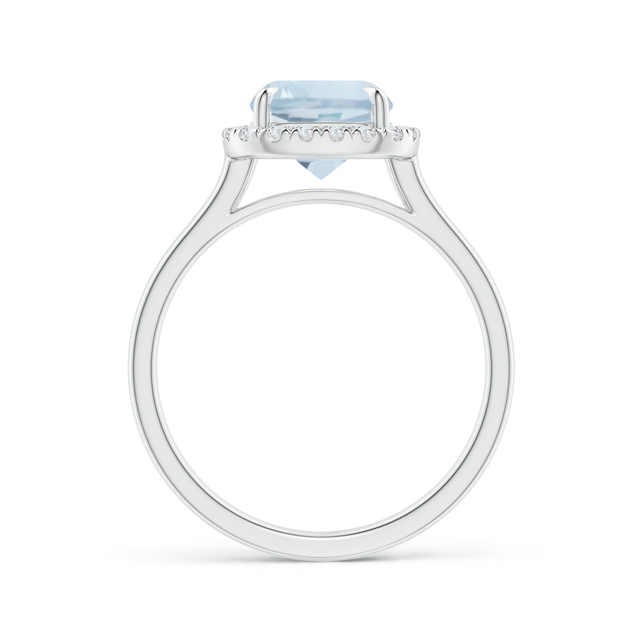 9x7mm A Claw-Set Cushion Rectangular Aquamarine Cathedral Style Cocktail Ring in White Gold side 1