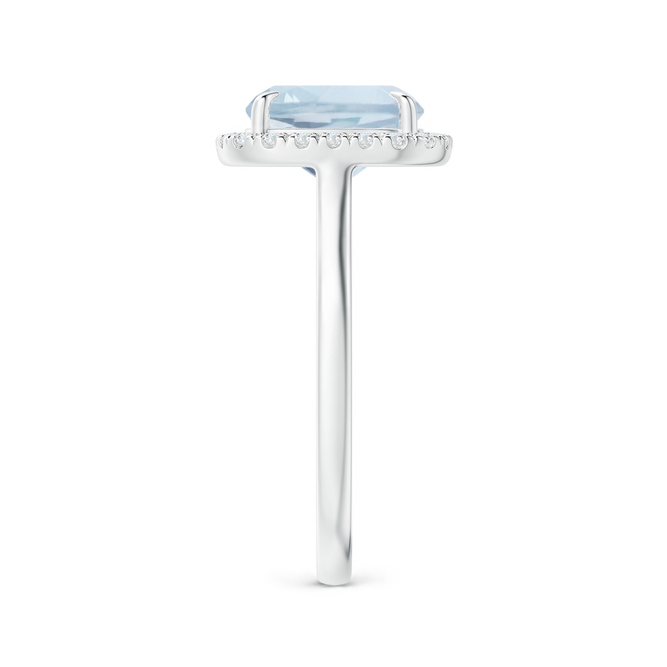 9x7mm A Claw-Set Cushion Rectangular Aquamarine Cathedral Style Cocktail Ring in White Gold side 2