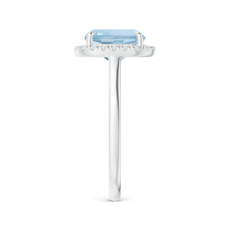 9x7mm AA Claw-Set Cushion Rectangular Aquamarine Cathedral Style Cocktail Ring in P950 Platinum side 2