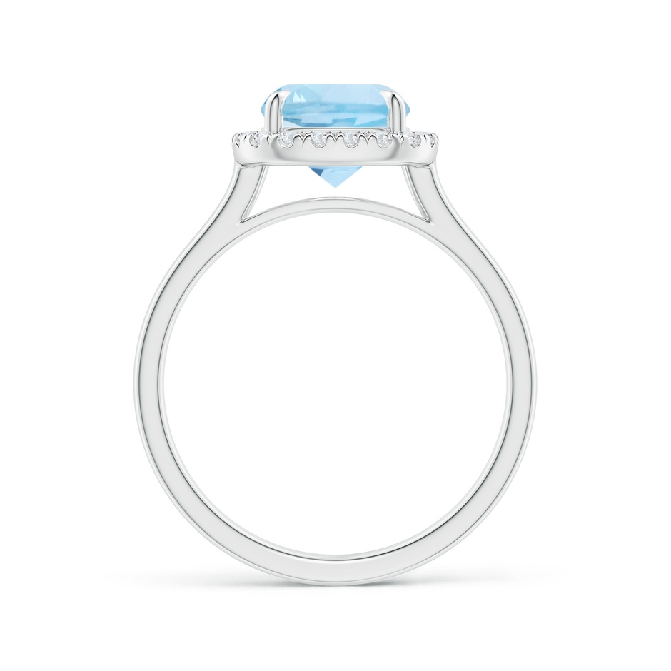 9x7mm AAA Claw-Set Cushion Rectangular Aquamarine Cathedral Style Cocktail Ring in White Gold side 1