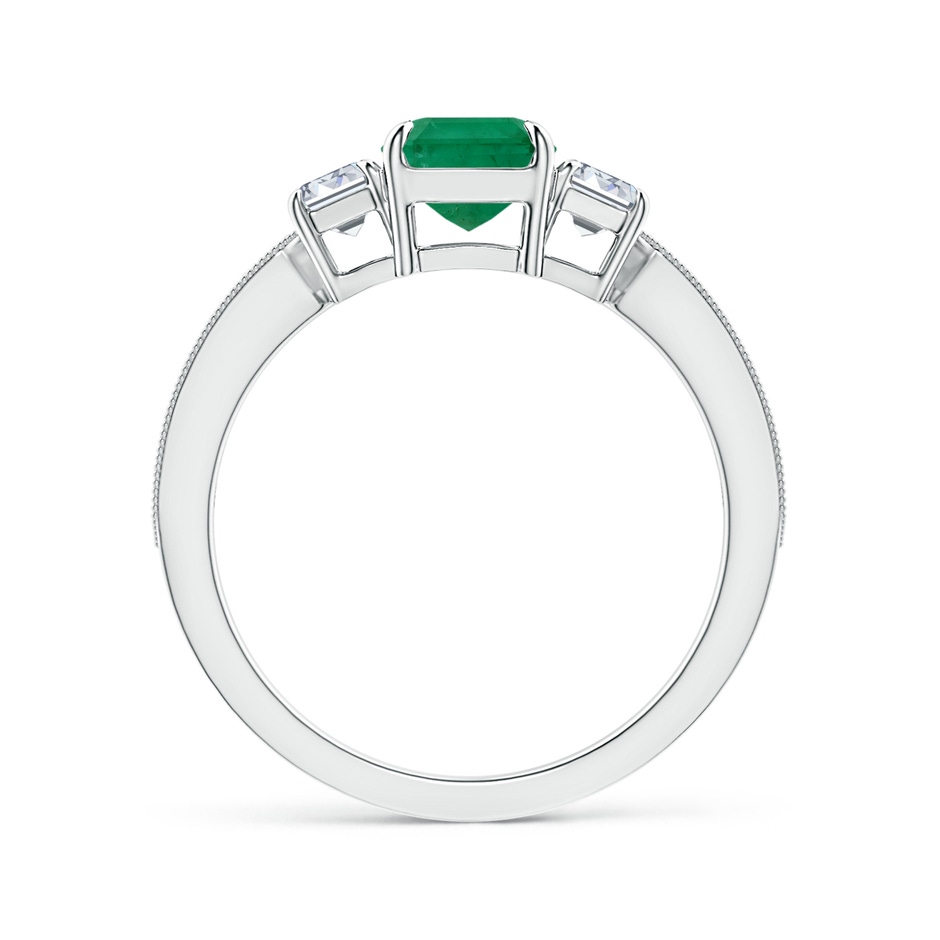 8.3x7.01x4.94mm AA GIA Certified Emerald Cut Madagascar Emerald Three Stone Ring in 18K White Gold Side 199