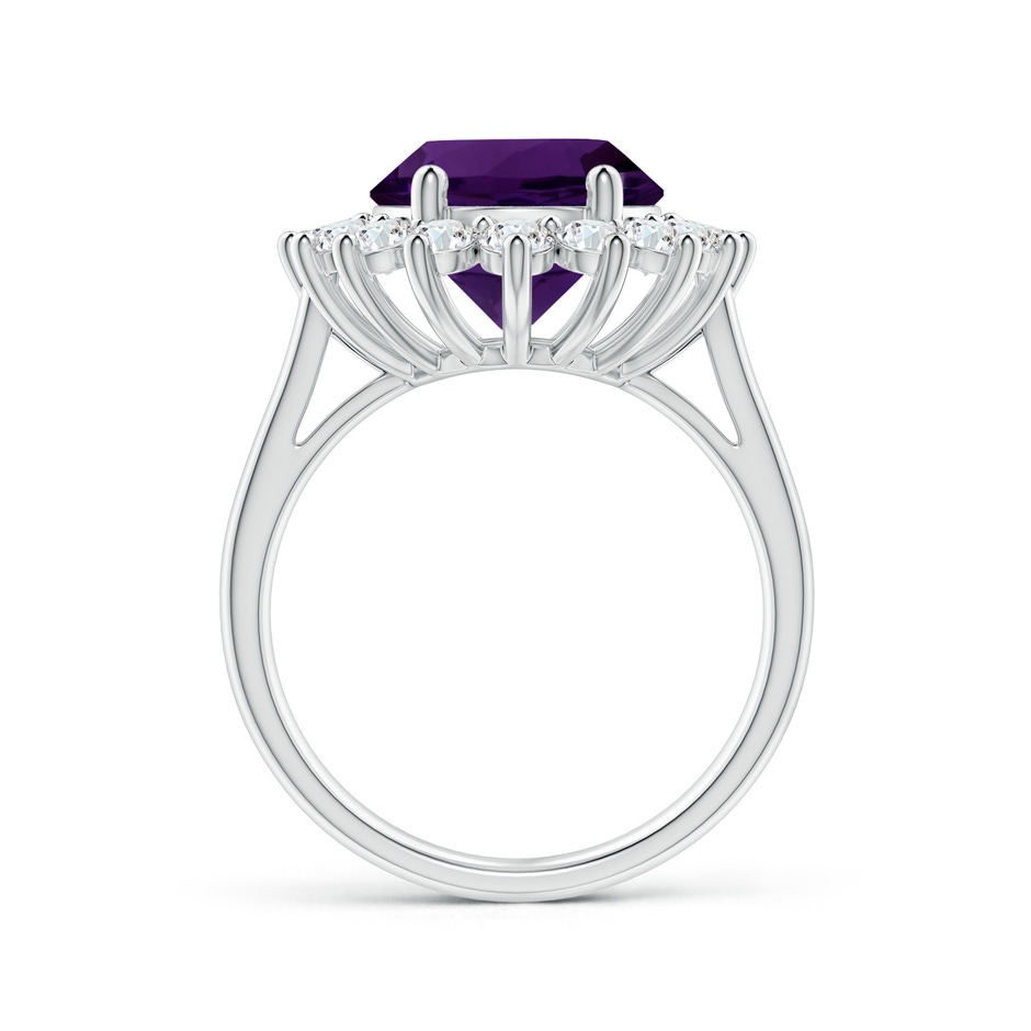 12.09x10.12x6.52mm AAA GIA Certified Oval Amethyst Ring with Floral Halo in White Gold side 199