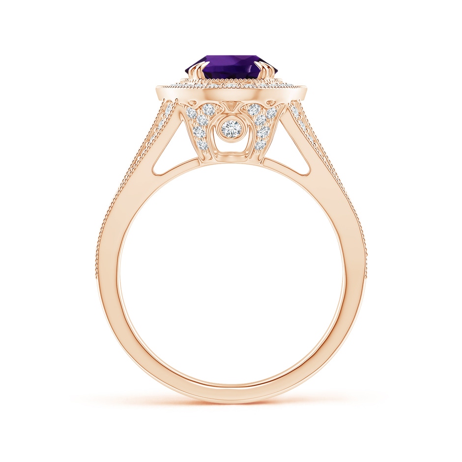 9.19x7.13x4.78mm AA GIA Certified Classic Amethyst Split Shank Halo Ring in Rose Gold side 199