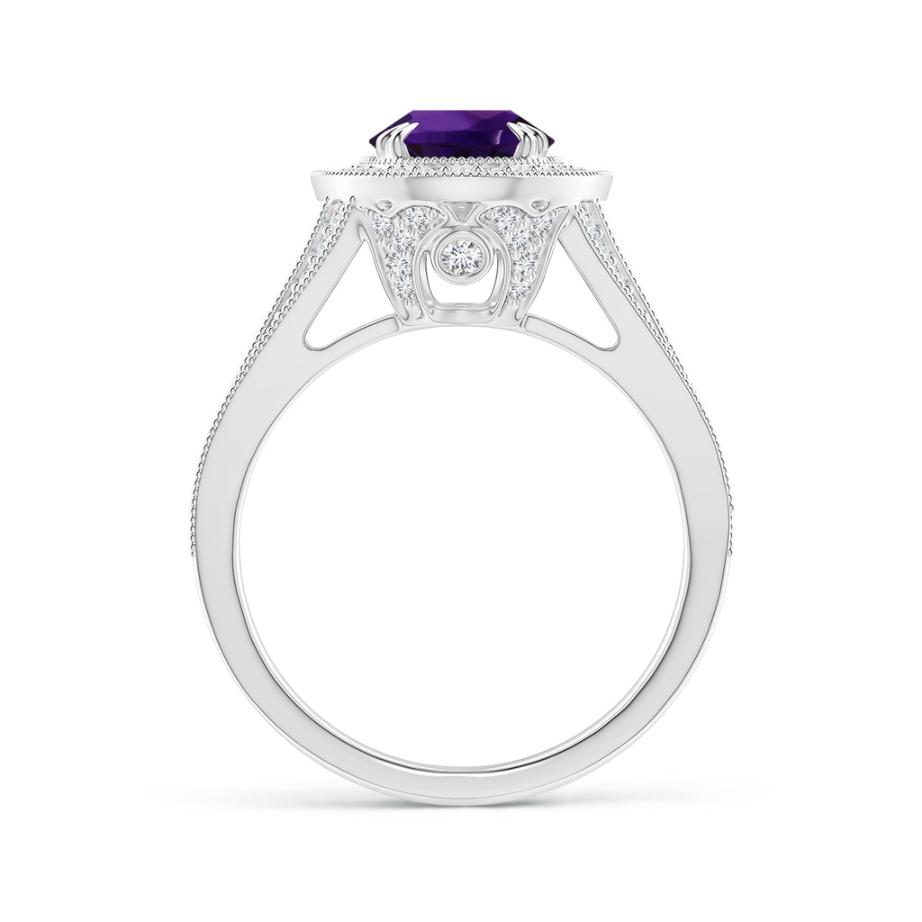 9.19x7.13x4.78mm AA GIA Certified Classic Amethyst Split Shank Halo Ring in White Gold - side 199