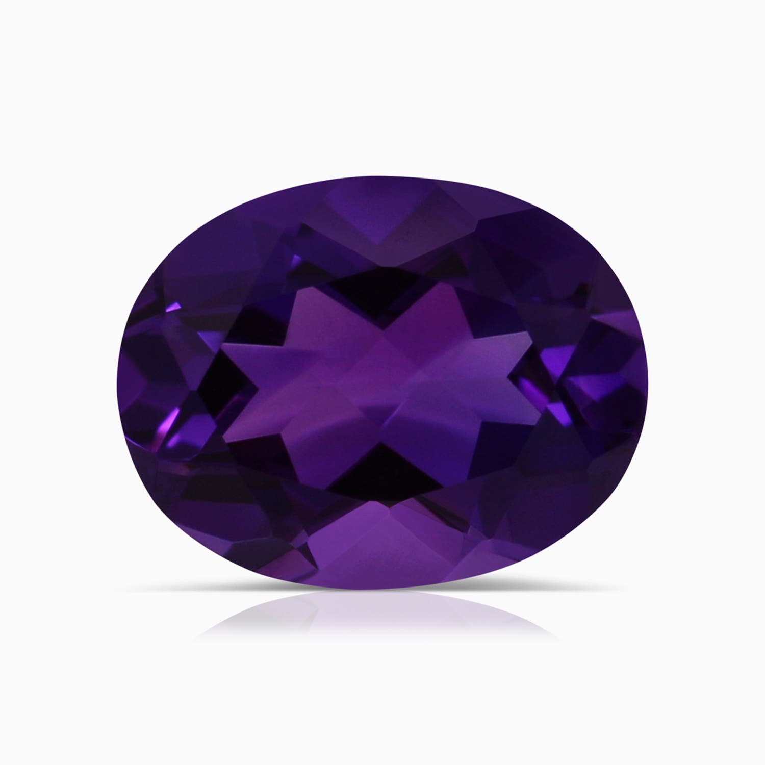 9.19x7.13x4.78mm AA GIA Certified Classic Amethyst Split Shank Halo Ring in White Gold - stone