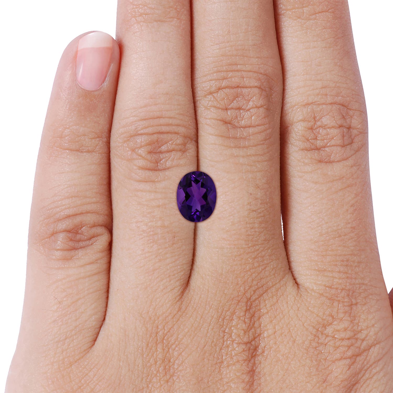 9.19x7.13x4.78mm AA GIA Certified Classic Amethyst Split Shank Halo Ring in White Gold - body_stone