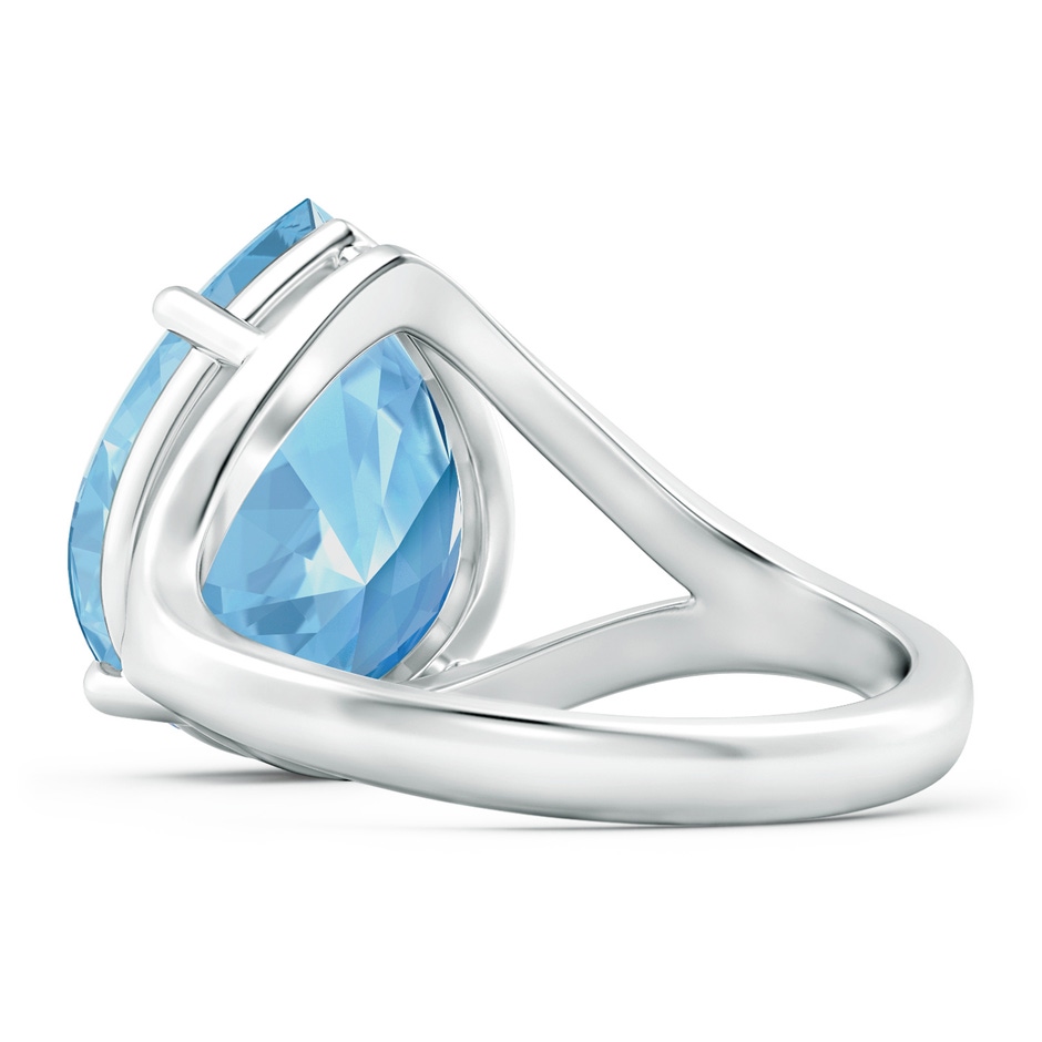 23.22x14.03x9.40mm AAA Pear GIA Certified Aquamarine Split Shank Ring in P950 Platinum side 399