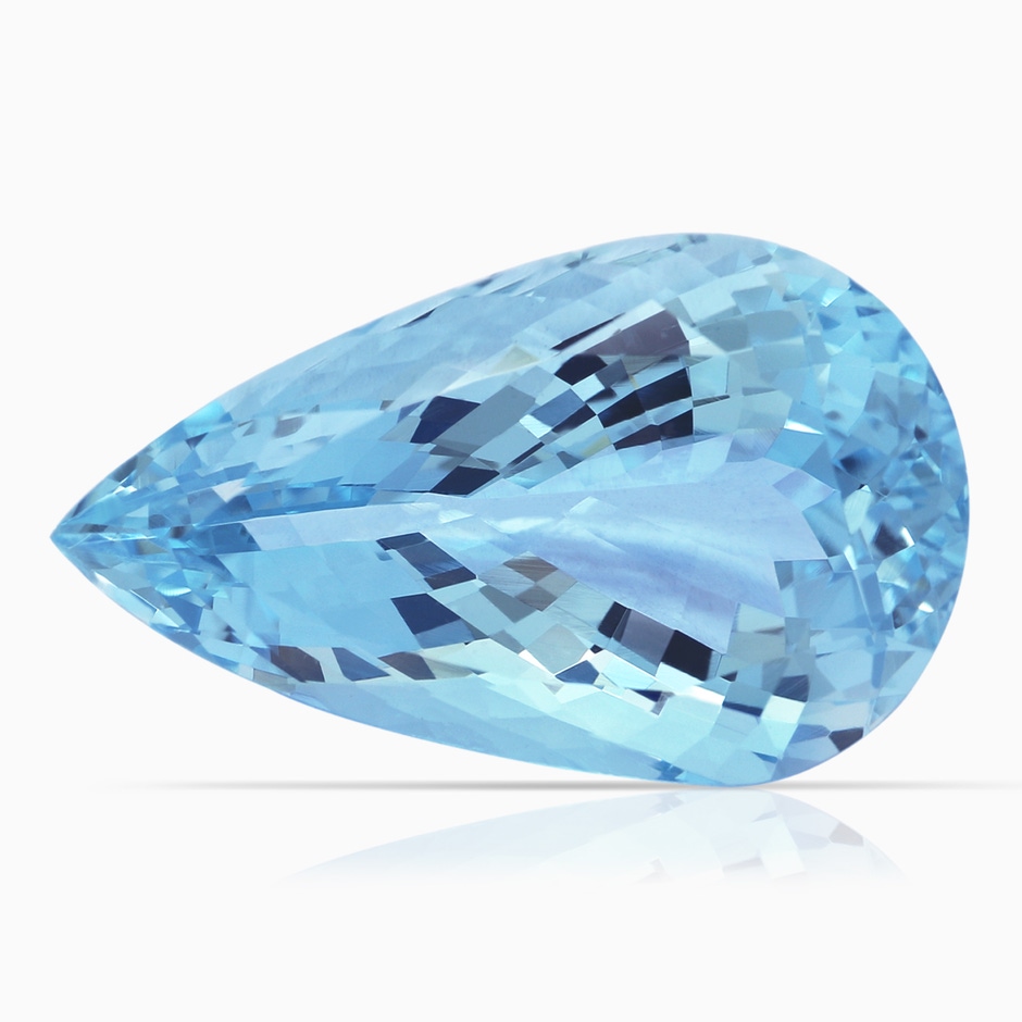 23.22x14.03x9.40mm AAA Pear GIA Certified Aquamarine Split Shank Ring in P950 Platinum side 699