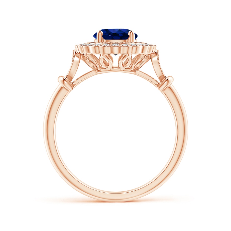 5.95-6.08x4.02mm AAA Art Deco Inspired GIA Certified Sapphire Halo Ring in 18K Rose Gold product image