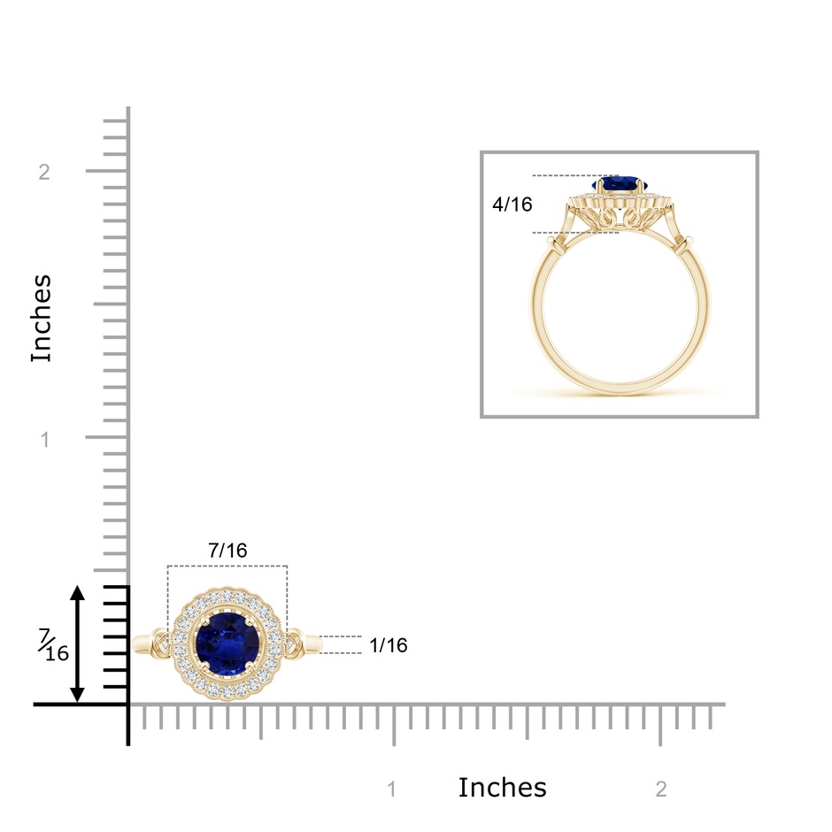 5.95-6.08x4.02mm AAA Art Deco Inspired GIA Certified Sapphire Halo Ring in Yellow Gold product image