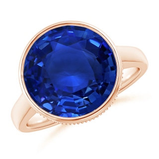 11.80-12.00x5.62mm AAA Bezel-Set GIA Certified Ceylon Sapphire Solitaire Ring in 18K Rose Gold
