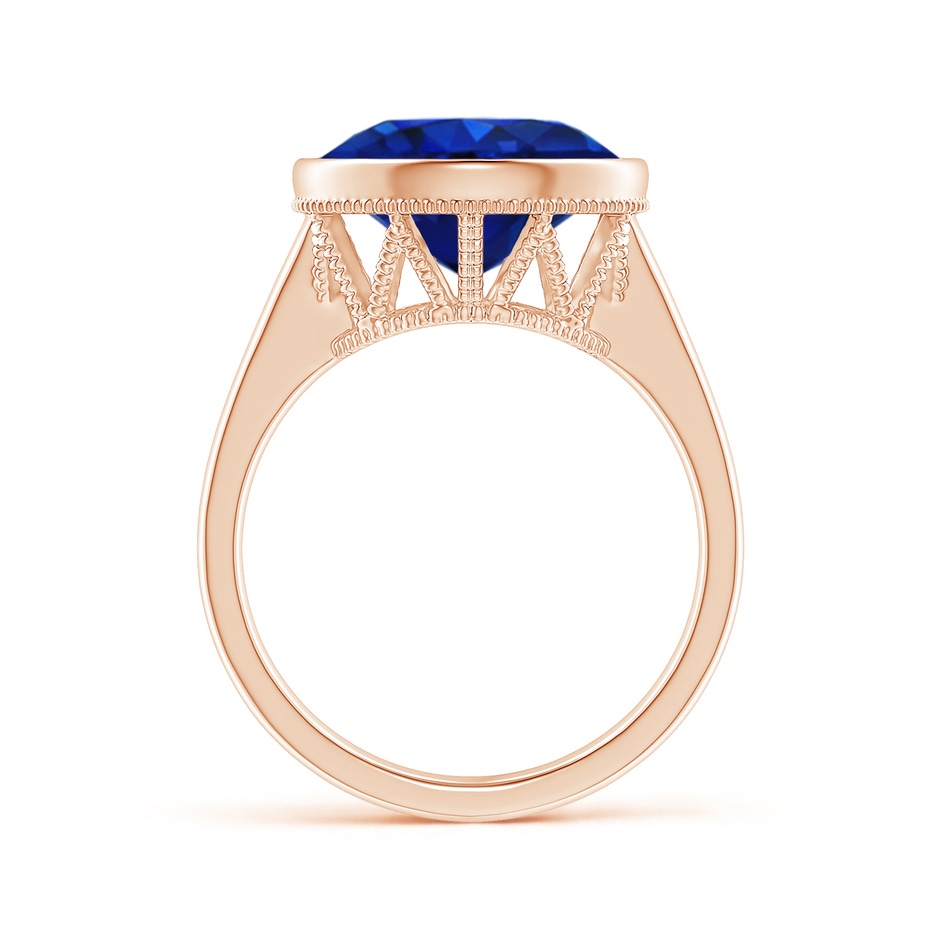 11.80-12.00x5.62mm AAA Bezel-Set GIA Certified Ceylon Sapphire Solitaire Ring in 18K Rose Gold product image