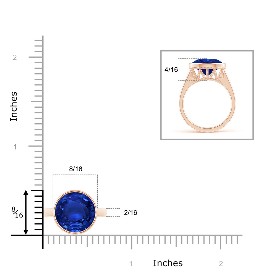 11.80-12.00x5.62mm AAA Bezel-Set GIA Certified Ceylon Sapphire Solitaire Ring in 18K Rose Gold product image