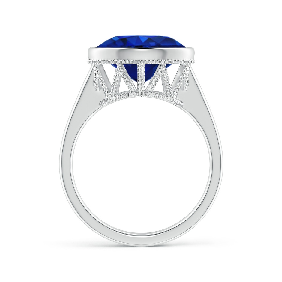 11.80-12.00x5.62mm AAA Bezel-Set GIA Certified Ceylon Sapphire Solitaire Ring in White Gold product image