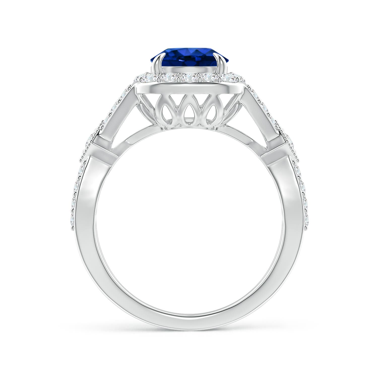 AAAA - Blue Sapphire / 2.92 CT / 14 KT White Gold