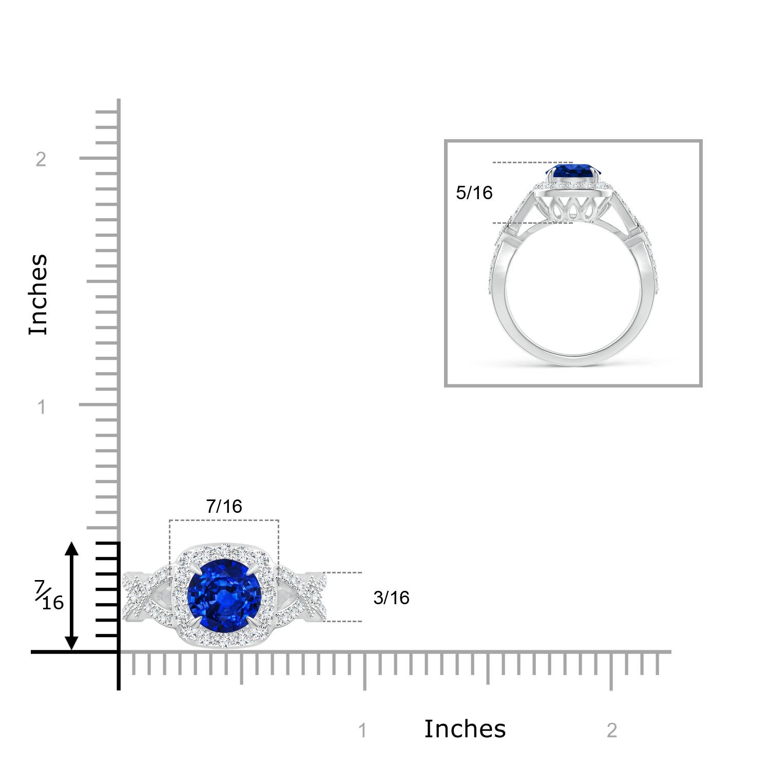 AAAA - Blue Sapphire / 2.92 CT / 14 KT White Gold