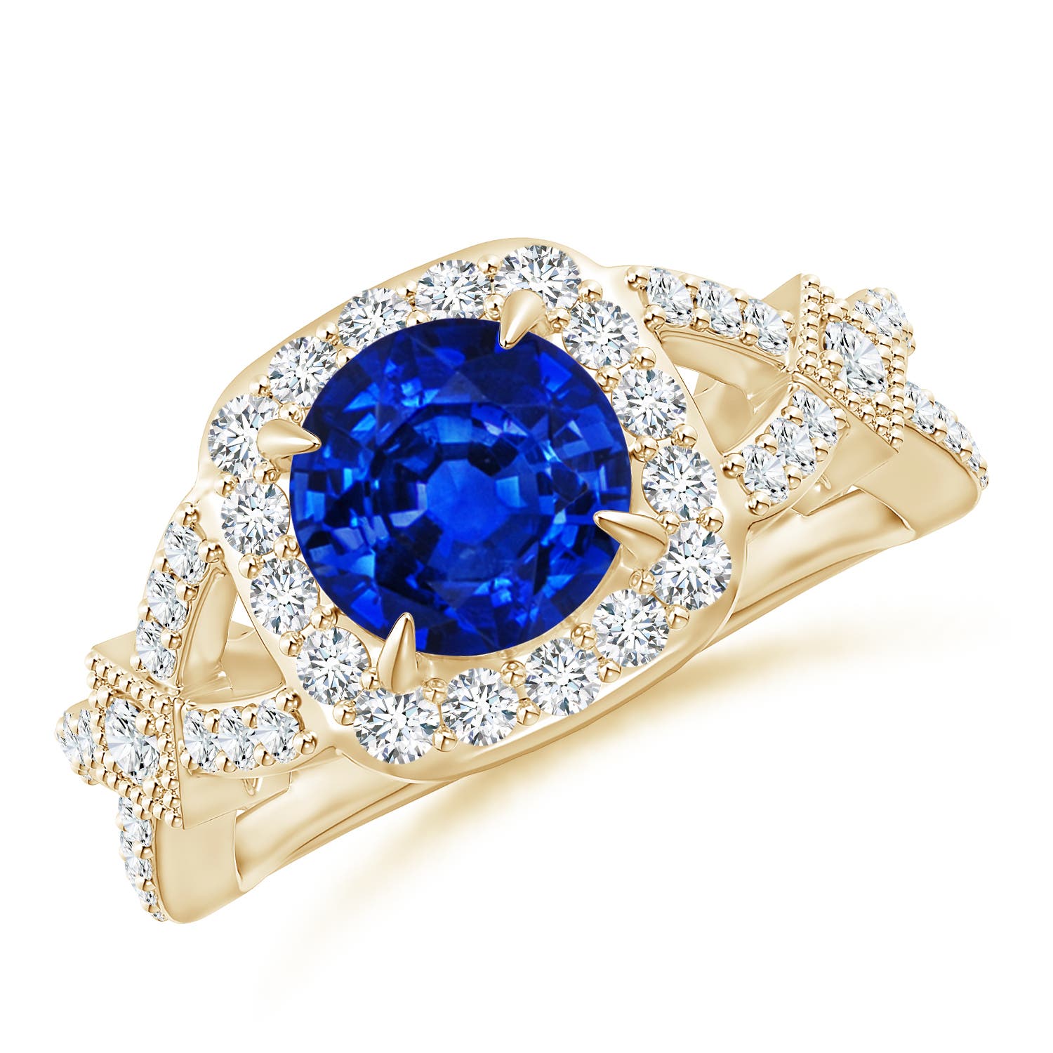 AAAA - Blue Sapphire / 2.92 CT / 14 KT Yellow Gold