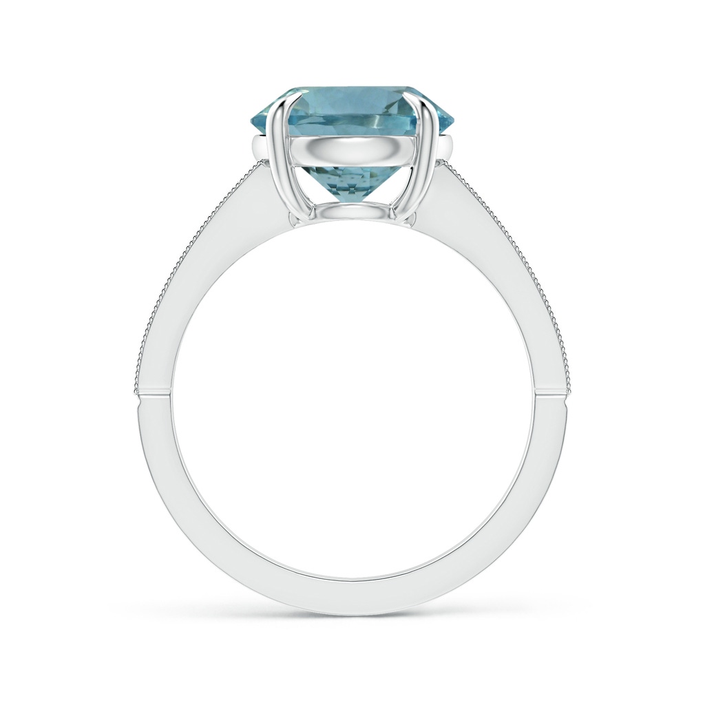 10.07x9.88x5.60mm AAA GIA Certified Classic Aquamarine Solitaire Ring with Milgrain in P950 Platinum Side 199