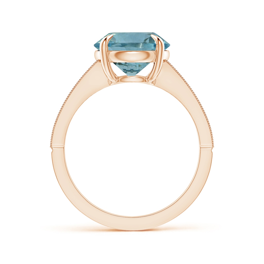 10.07x9.88x5.60mm AAA GIA Certified Classic Aquamarine Solitaire Ring with Milgrain in Rose Gold Side 199