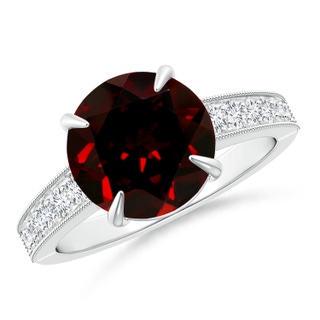 10.10x9.97x5.72mm AAA GIA Certified Classic Garnet Solitaire Ring with Milgrain in P950 Platinum