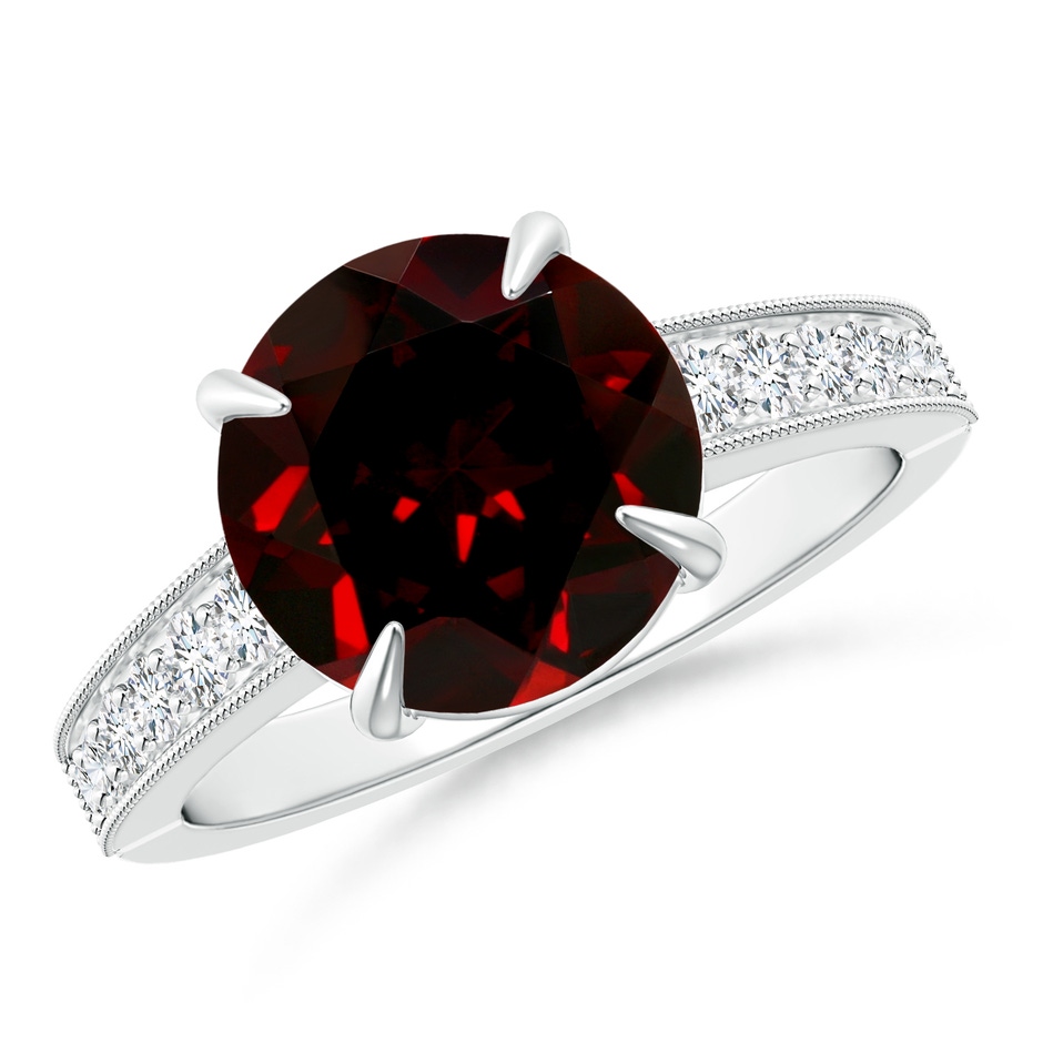 10.10x9.97x5.72mm AAA GIA Certified Classic Garnet Solitaire Ring with Milgrain in P950 Platinum 